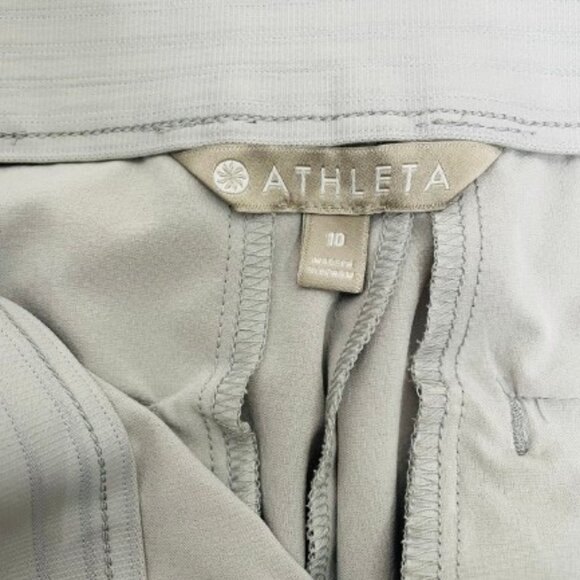 ATHLETA Tribeca Side Snap Wide Leg Crop Pants in Silver Gray Size 10 - Picture 5 of 11